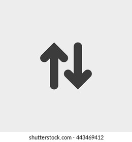 Arrow icon in a flat design in black color. Vector illustration eps10