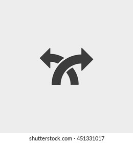 Arrow icon in a flat design in black color. Vector illustration eps10