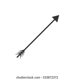 Arrow icon flat. Illustration isolated on white background. Vector grey sign symbol
