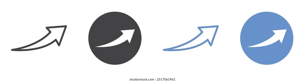 Arrow Icon flat line symbol set.
