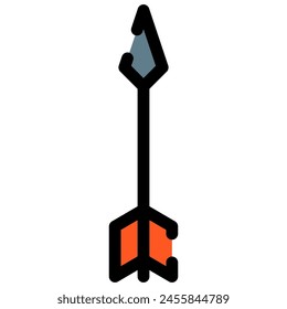 icono de flecha en estilo de contorno plano