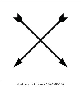 Arrow icon. Arrow flat sign design. Crossed Arrows vector symbol pictogram