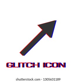 Arrow icon flat. Simple pictogram - Glitch effect. Vector illustration symbol