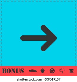 Arrow icon flat. Simple vector symbol and bonus icon