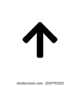 flecha hacia arriba Icono. Diseño de estilo plano aislado en un fondo blanco. Ilustración del vector