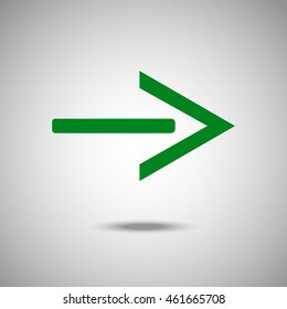 Arrow icon. Flat style. Grey background. Vector illustration.