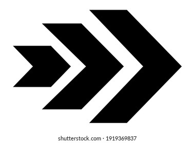 Icono de flecha, estilo plano de flecha aislado en fondo blanco