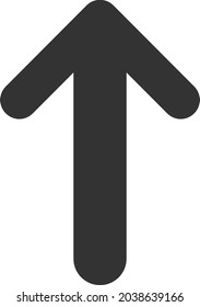Icono de flecha hacia arriba con estilo plano. Icono de flecha vectorial aislada hacia arriba, estilo simple.