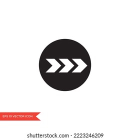 Arrow icon flat style isolated