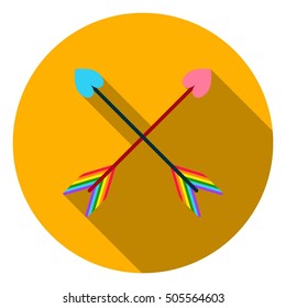 Arrow icon in flat style isolated on white flat. Gay symbol vector illustration.
