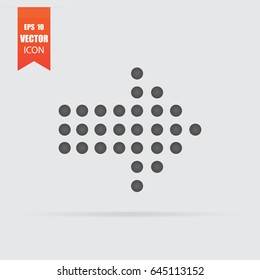 Arrow icon in flat style isolated on grey background. For your design, logo. Vector illustration.