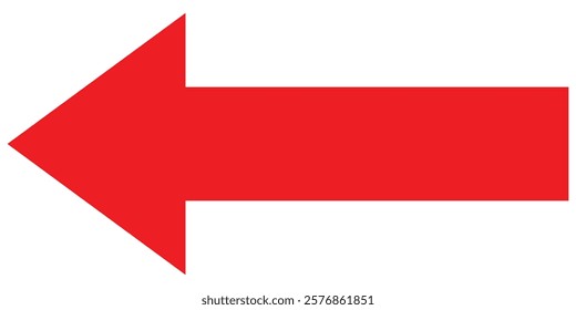 Arrow icon. Flat style long arrow icon. Long red arrow icon vector illustration on a white background.