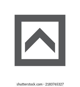 Icono de flecha hacia arriba en estilo plano sobre ilustración vectorial de fondo blanco