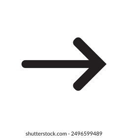 Pfeilsymbol. flaches Pfeilsymbol. einfaches Pfeilsymbol auf weißem Hintergrund.