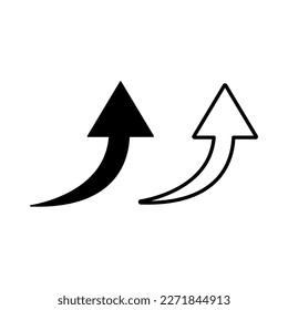 Icono de flecha ilustración de estilo de moda plana en fondo blanco..eps