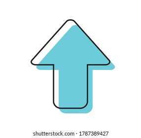 Nach oben zeigendes Symbol, flaches Vektordesign