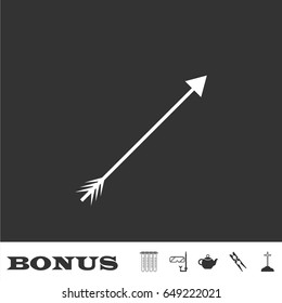 Arrow icon flat. White pictogram on black background. Vector illustration symbol and bonus icons