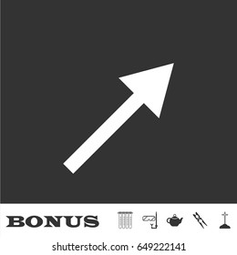 Arrow icon flat. White pictogram on black background. Vector illustration symbol and bonus icons