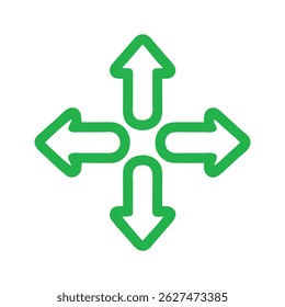 Arrow icon four arrows symbol vector on white background