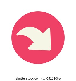 Arrow Icon in Geometric Shape