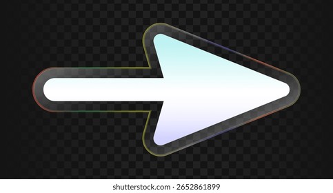 Arrow icon in glass effect