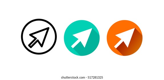 arrow icon in the Google  style, the sign in a circle with shadow