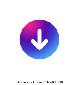 Arrow icon with gradient purple effect.