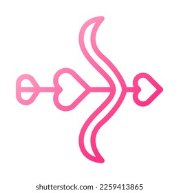 arrow icon gradient red style valentine illustration vector element and symbol perfect. Icon sign from modern collection for web.