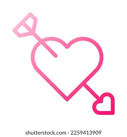 arrow icon gradient red style valentine illustration vector element and symbol perfect. Icon sign from modern collection for web.