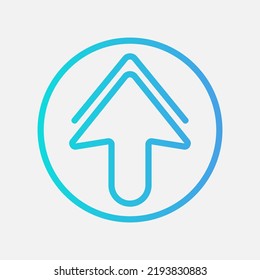 Up arrow icon in gradient style, use for website mobile app presentation