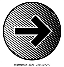 Arrow Icon, Graphical Symbol, Pictogram Used To Point Or Indicate Direction Vector Art Illustration