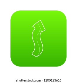 Up arrow icon green vector isolated on white background
