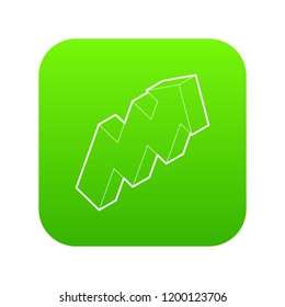 Up arrow icon green vector isolated on white background