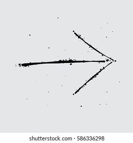 arrow icon. grunge doodle vector.