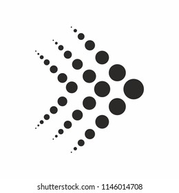 Arrow icon with halftone effect