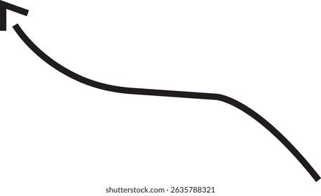 Ícone de seta. Seta de doodle de linha preta desenhada à mão, vetor de seta de curva. Desenho curvo pontilhado setas design isolado no fundo transparente. Forma de direção para Web e aplicativo.