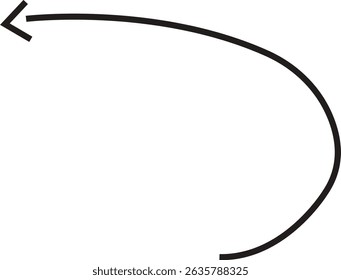 Ícone de seta. Seta de doodle de linha preta desenhada à mão, vetor de seta de curva. Desenho curvo pontilhado setas design isolado no fundo transparente. Forma de direção para Web e aplicativo.