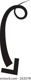 Arrow icon. Hand drawn black line doodle arrow, curve arrow vector. Sketch curved dashed arrows design isolated on transparent background. Direction shape for web and app.