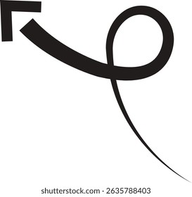 Arrow icon. Hand drawn black line doodle arrow, curve arrow vector. Sketch curved dashed arrows design isolated on transparent background. Direction shape for web and app.