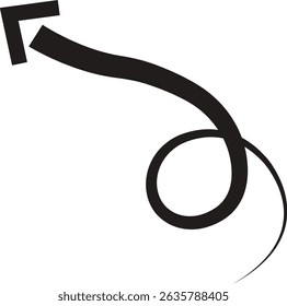 Arrow icon. Hand drawn black line doodle arrow, curve arrow vector. Sketch curved dashed arrows design isolated on transparent background. Direction shape for web and app.