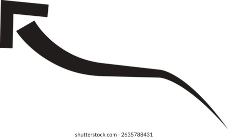 Ícone de seta. Seta de doodle de linha preta desenhada à mão, vetor de seta de curva. Desenho curvo pontilhado setas design isolado no fundo transparente. Forma de direção para Web e aplicativo.