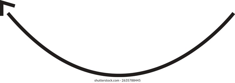 Ícone de seta. Seta de doodle de linha preta desenhada à mão, vetor de seta de curva. Desenho curvo pontilhado setas design isolado no fundo transparente. Forma de direção para Web e aplicativo.