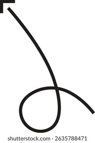 Arrow icon. Hand drawn black line doodle arrow, curve arrow vector. Sketch curved dashed arrows design isolated on transparent background. Direction shape for web and app.