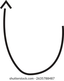 Ícone de seta. Seta de doodle de linha preta desenhada à mão, vetor de seta de curva. Desenho curvo pontilhado setas design isolado no fundo transparente. Forma de direção para Web e aplicativo.