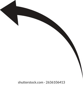 Arrow icon. Hand drawn black line doodle arrow, curve arrow vector. Sketch curved dashed arrows design isolated on transparent background. Direction shape for web and app.