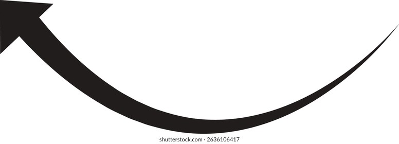 Arrow icon. Hand drawn black line doodle arrow, curve arrow vector. Sketch curved dashed arrows design isolated on transparent background. Direction shape for web and app.