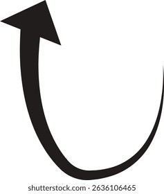 Arrow icon. Hand drawn black line doodle arrow, curve arrow vector. Sketch curved dashed arrows design isolated on transparent background. Direction shape for web and app.