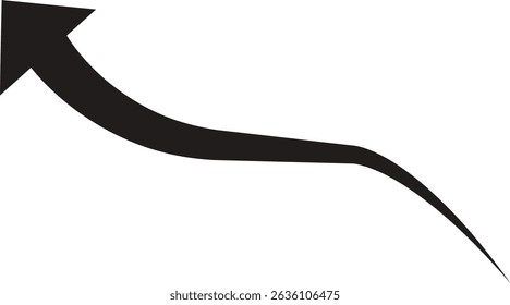 Ícone de seta. Seta de doodle de linha preta desenhada à mão, vetor de seta de curva. Desenho curvo pontilhado setas design isolado no fundo transparente. Forma de direção para Web e aplicativo.