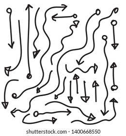 Arrow Icon Hand Drawn style, icon set, vector, eps 10