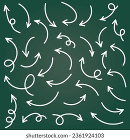 Arrow icon in hand drawn style. Handmade doodle vector illustration on isolated background. Cursor pointer sign business concept.